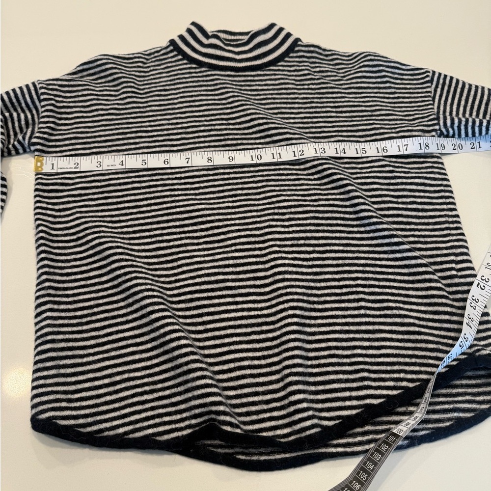 Madewell Women’s Striped Navy and White Turtleneck Sweater XXS Wool Blend - Picture 6 of 8